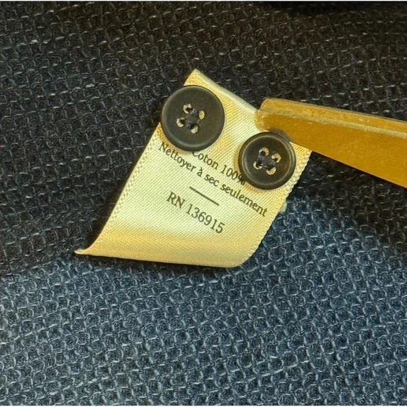 Simon Miller Blue Casual Preppy Work Waffle Knit Button Up Flannel Shirt Men's 3 - Picture 6 of 9